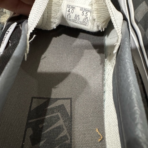 Vans Kids Checkered Slip-On Shoes - Black and Gray - Picture 3 of 4